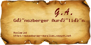 Günszberger Aurélián névjegykártya